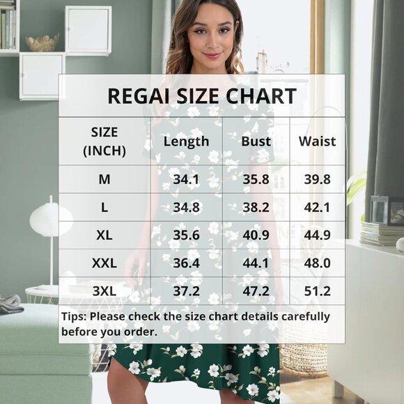 Women's Summer Rayon Spandex Casual Short Sleeve Dress Pockets Loose Fit - Picture 4 of 4